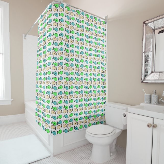 Colourful fish design shower curtain (In Situ)
