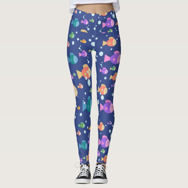 Colourful fishes underwater leggings (Front)