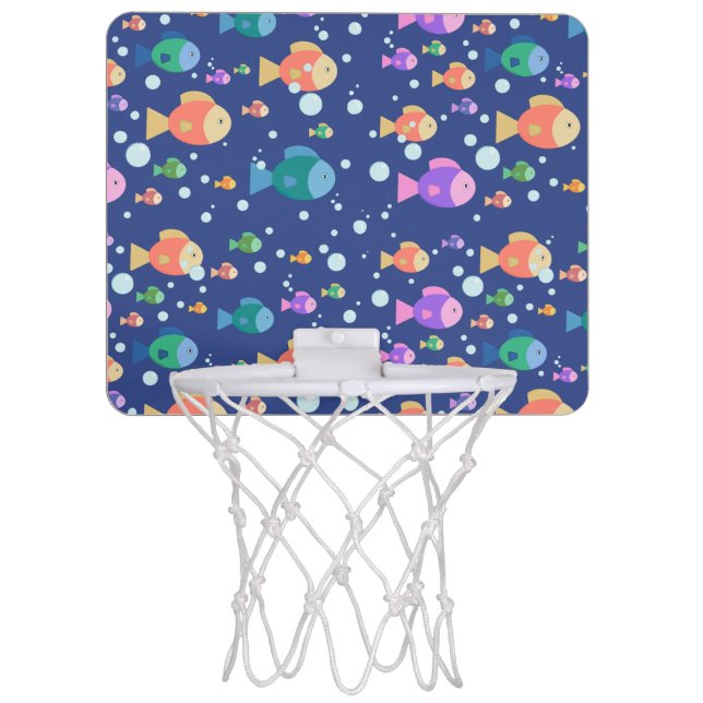 Colourful fishes underwater mini basketball hoop (Front)