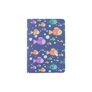 Colourful fishes underwater passport holder