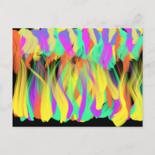 Colourful Flames Modern Christian Abstract Art Postcard