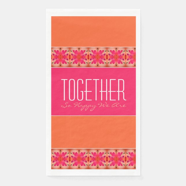Colourful Floral Accented Paper Guest Towels (Front)