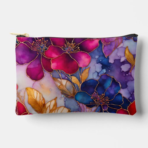 Colourful Floral Ink Art Accessory Bag