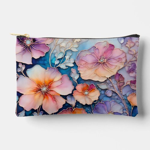 Colourful Floral Ink Art Accessory Bag