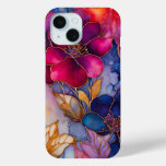 Colourful Floral Ink Art iPhone Case