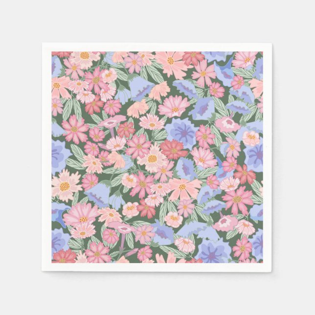 Colourful floral napkins (Front)