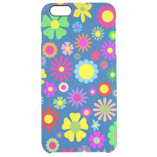 Colourful floral pattern clear iPhone 6 plus case