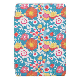 Colourful floral red pink yellow flower natural iPad pro cover