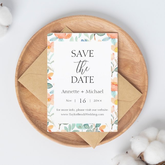 Colourful Floral save the date  Invitation (Creator Uploaded)
