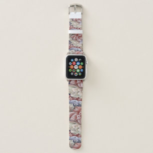 colourful flower pink blue classic simple apple watch band