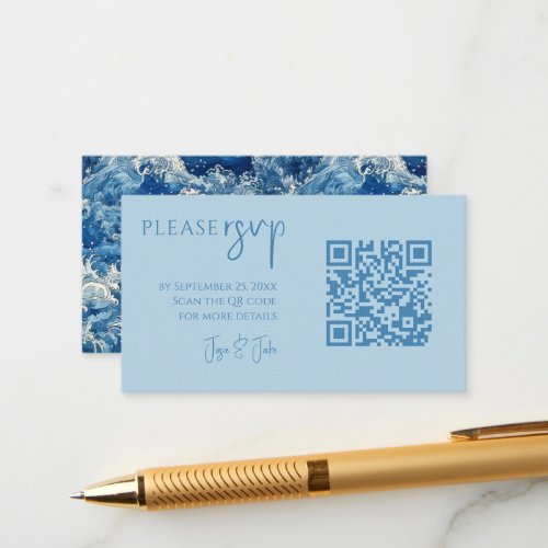 Colourful flower QR code for weddings RSVP Enclosure Card