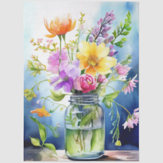 Colourful Flower Tissue Paper