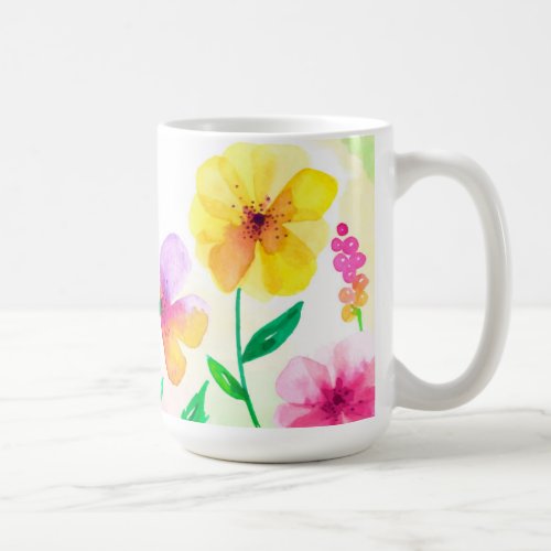 Colourful flowers fields Porcelain China Coffee Mug