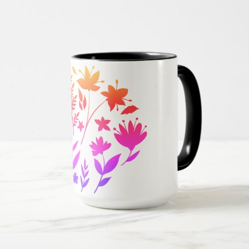 Colourful flowers mug