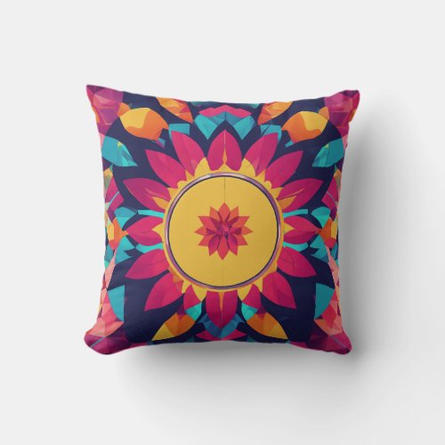 Colourful flowers printed Throw Pillow
