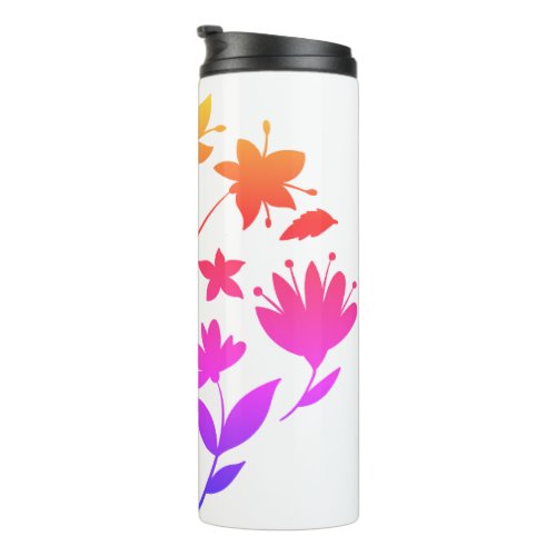 Colourful flowers thermal tumbler
