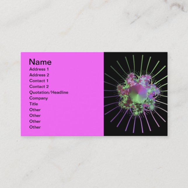 colourful-fractals business card (Front)