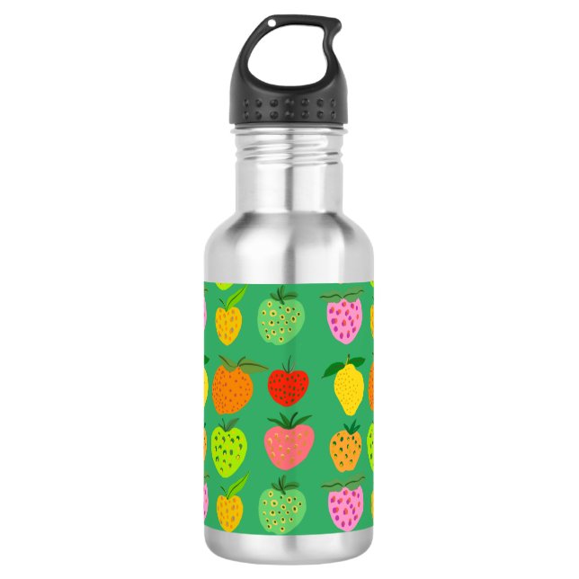 Colourful fruits  stainless steel water bottle (Front)