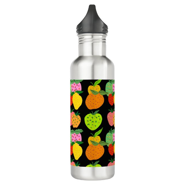 Colourful fruity pattern stainless steel water bottle (Left)