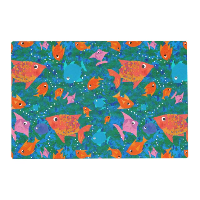 Colourful Fun Fish in the Sea Laminated Placemat (Front)