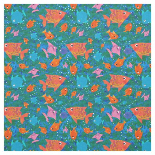 Colourful Fun Fish in the Sea Pattern Fabric