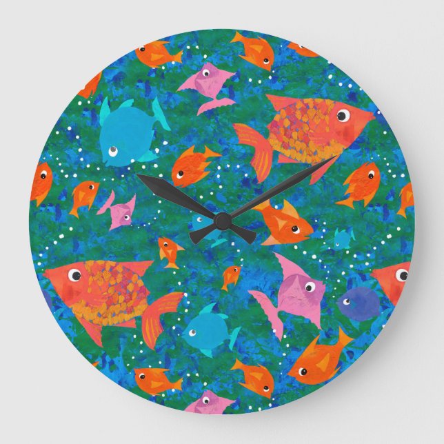 Colourful Fun Fish in the Sea Wall Clock (Front)