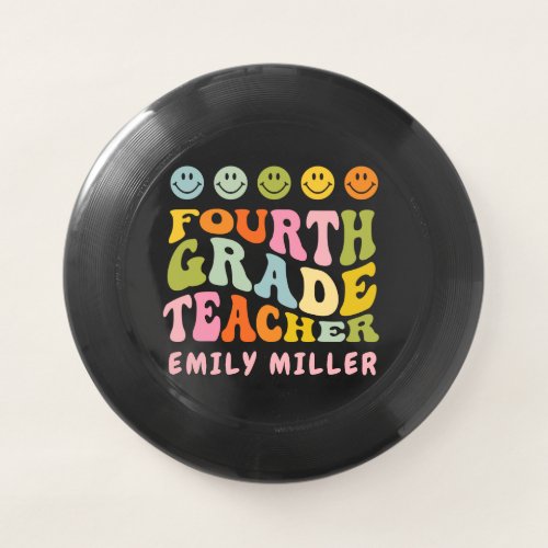 Colourful Fun Fourth Grade Teacher Custom Name Wham_O Frisbee