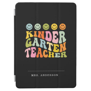 Colourful Fun Kindergarten Teacher Custom Name iPad Air Cover