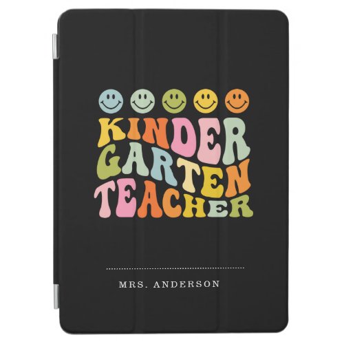 Colourful Fun Kindergarten Teacher Custom Name iPad Air Cover