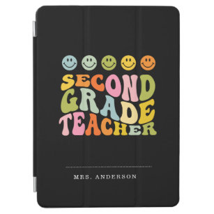 Colourful Fun Second Grade Teacher Custom Name iPad Air Cover