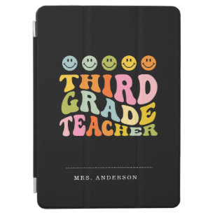 Colourful Fun Third Grade Teacher Custom Name iPad Air Cover