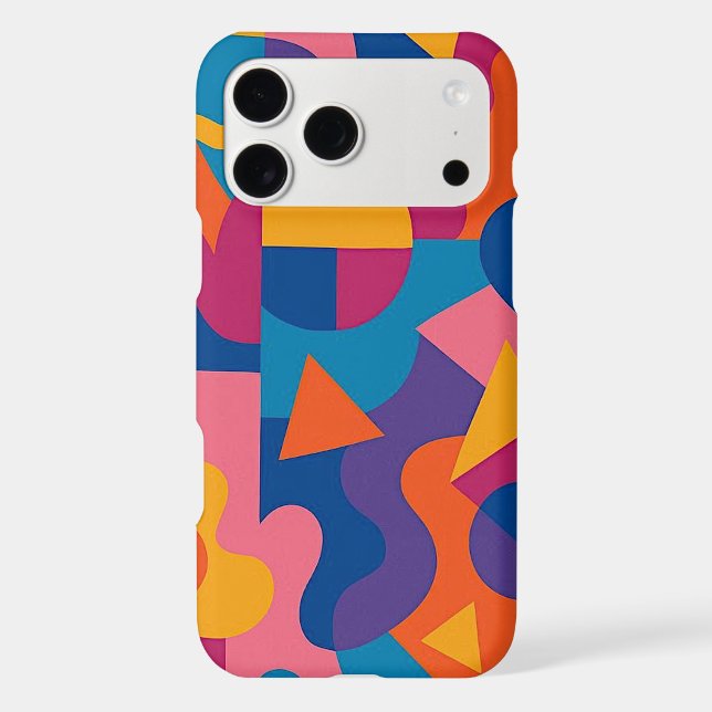 Colourful Funky Amorphous Shapes Art Pattern Iphone Case (Back)