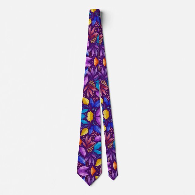 Colourful genetic pattern neck tie (Front)