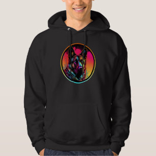 Colourful German Shepherd Dog Dad Mom Graffity Hoodie
