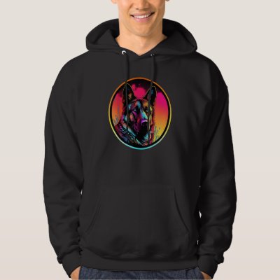 Colourful German Shepherd Dog Dad Mom Graffity Hoodie