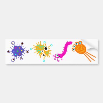 Colourful Germs Bumper Sticker by prawny at Zazzle