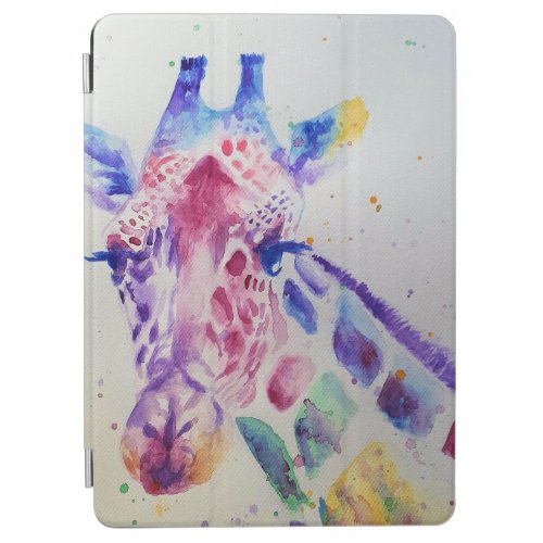 Colourful Giraffe animal Watercolour Art iPad Air Cover