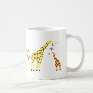 Colourful Giraffe Mommy and Baby Calf For Kids Coffee Mug
