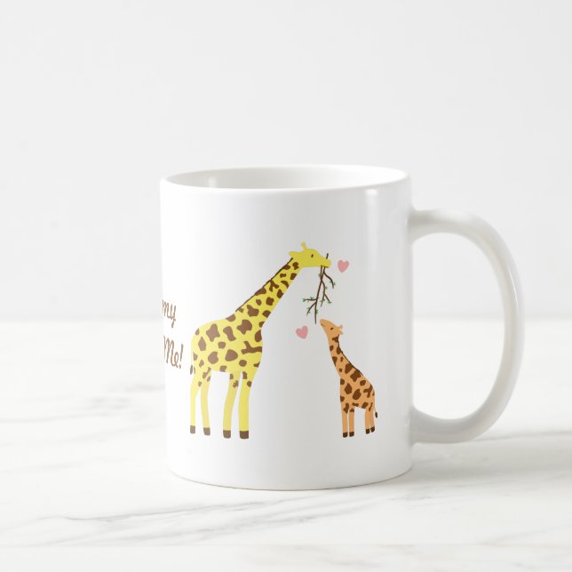 Colourful Giraffe Mommy and Baby Calf For Kids Coffee Mug (Right)