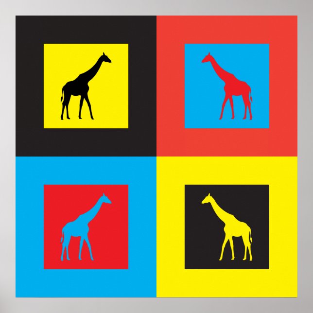 Colourful Giraffes Poster (Front)