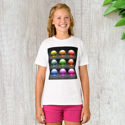 Colourful Glass Balls Girls T_Shirt