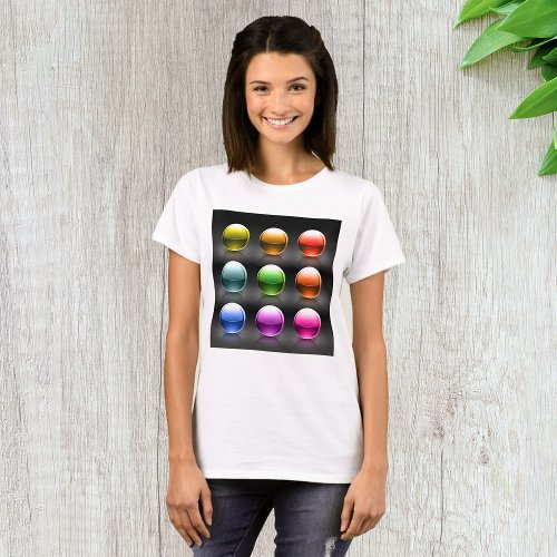 Colourful Glass Balls Womens T_Shirt