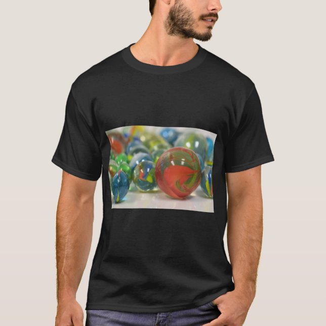 Colourful Glass Marbles Art T-Shirt (Front)