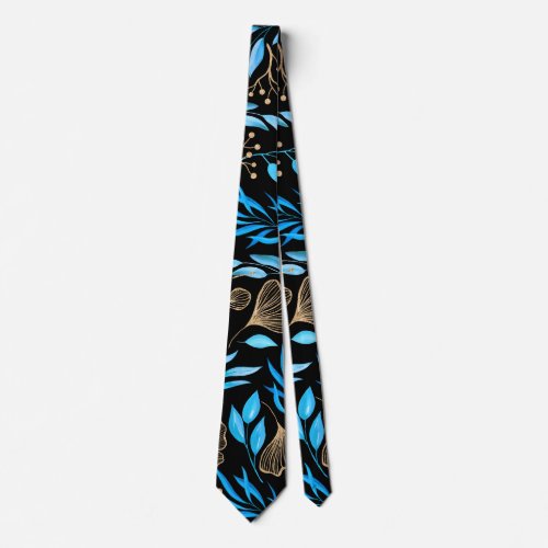 Colourful Gold glitter Stylish Girl Floral Pattern Neck Tie