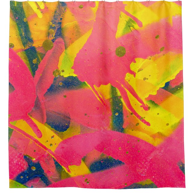 Colourful Graffiti. Closeup abstract street artart Shower Curtain (Front)