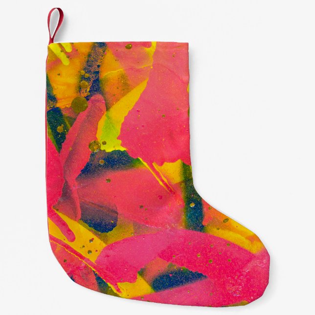 Colourful Graffiti. Closeup abstract street artart Small Christmas Stocking (Front)