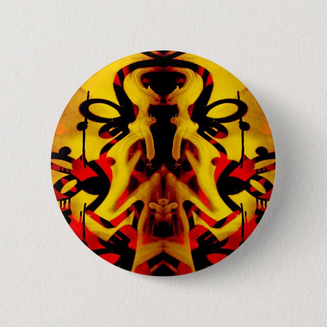 Colourful graffiti pattern pinback button (Front)