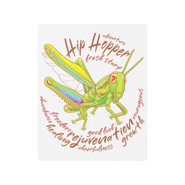 Colourful Grasshopper Metal Print (Front)
