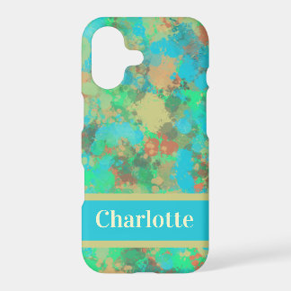 Colourful Green Yellow Drops Abstract Design iPhone 17 Case