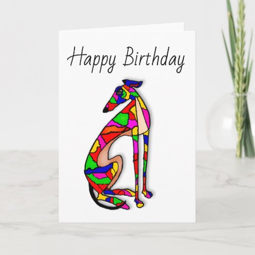 COLOURFUL GREYHOUND CARD